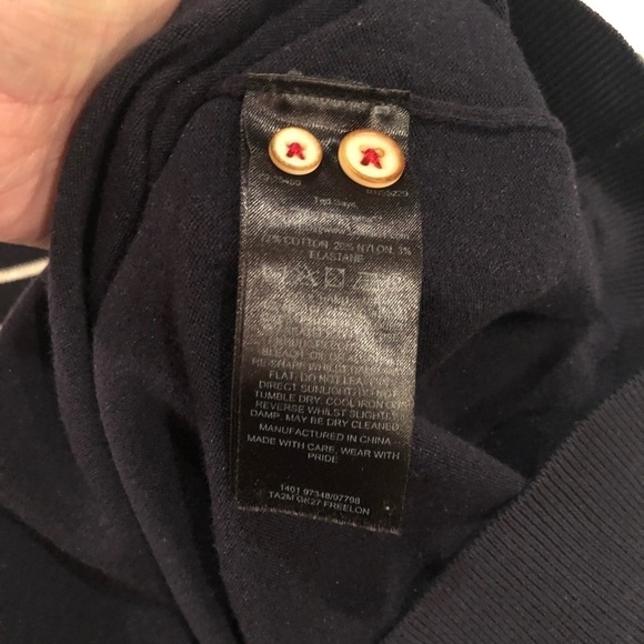 Ted Baker Mens Lightweight Navy/Cream Sweater Sz Large (4) - Picture 4 of 7